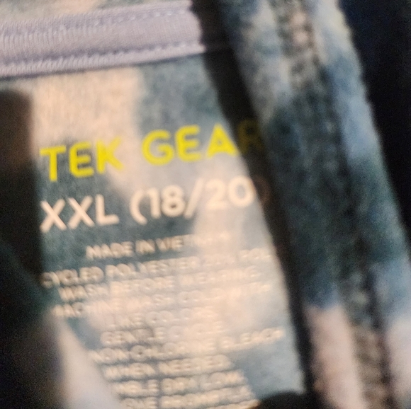 TEK GEAR Fleece Hoodie Youth XL (18-20) Blue Camouflage Pullover - Picture 5 of 5